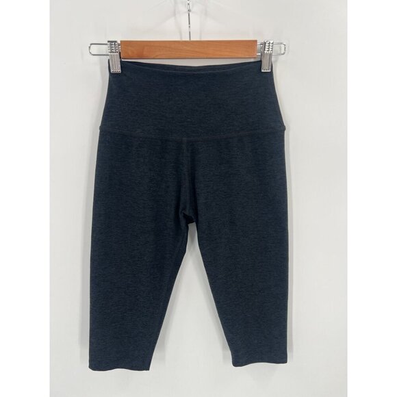Beyond Yoga Women Small Cropped Leggings Charcoal Gray Stretch Activewear - Picture 1 of 9